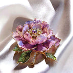 Original Luxury Jewelry Enamel Peony Brooch with Gift Box