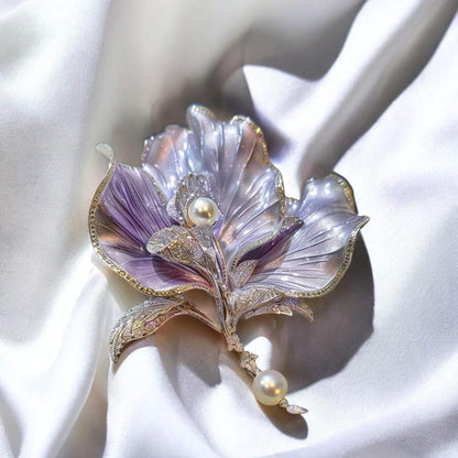 Natural pearl jasmine brooch High-end luxury exquisite wedding brooch