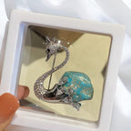 Pearl Swan Brooch: Zircon, Mother of Pearl, Turquoise Accents