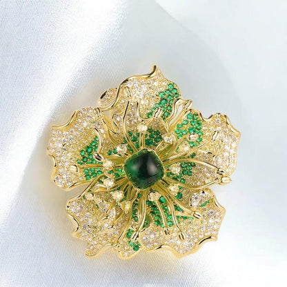 Original design double-layer flower high-end brooch, hand-made enamel three-dimensional cherry blossom brooch