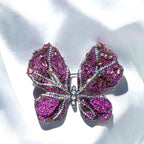 Copper zircon butterfly brooch, luxurious coat brooch 3 colors vintage jewelry