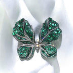Copper zircon butterfly brooch, luxurious coat brooch 3 colors vintage jewelry
