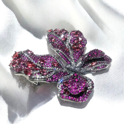 Copper zircon butterfly brooch, luxurious coat brooch 3 colors vintage jewelry