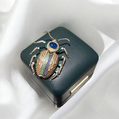 Personalized creative colorful beetle brooch High-grade zircon insect brooches