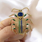 Personalized creative colorful beetle brooch High-grade zircon insect brooches
