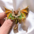 Enamel bat brooch creative jewelry devil wings Halloween accessories with gift box