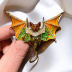 Enamel bat brooch creative jewelry devil wings Halloween accessories with gift box