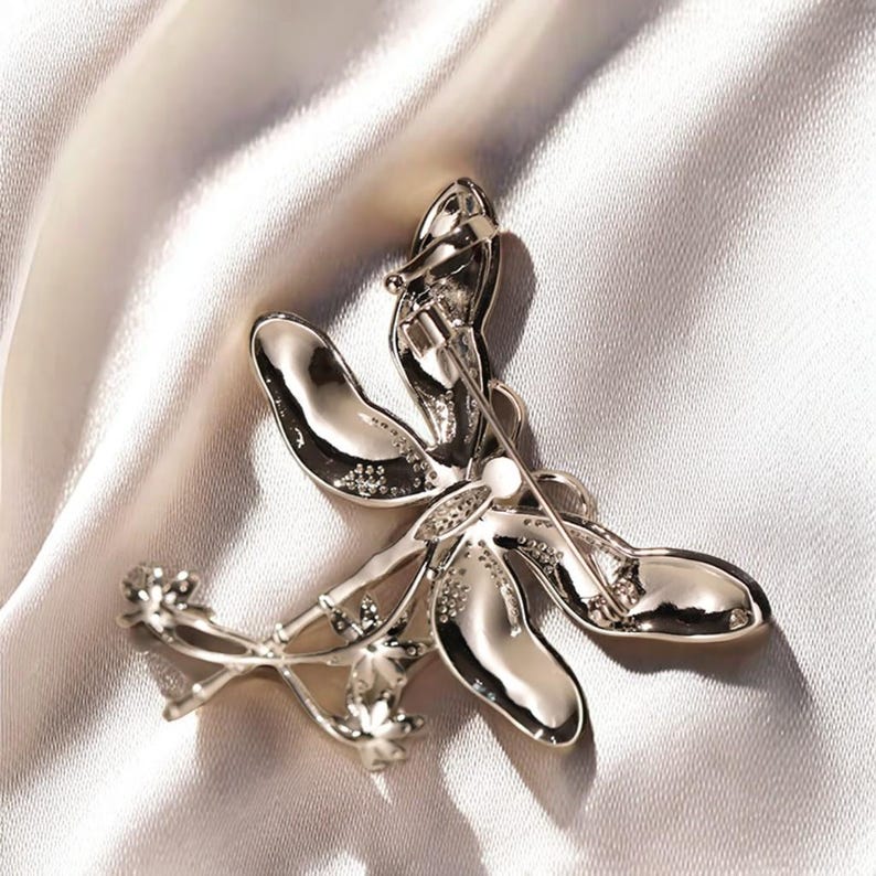 Blue enamel dragonfly brooch, vintage hand made jewelry brooches or pendant