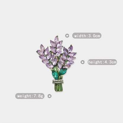 Lavender brooch purple crystal temperament accessories brooch gift pins