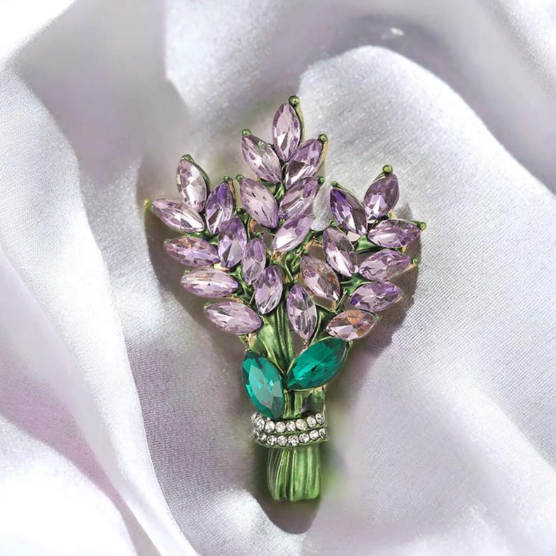 Lavender brooch purple crystal temperament accessories brooch gift pins