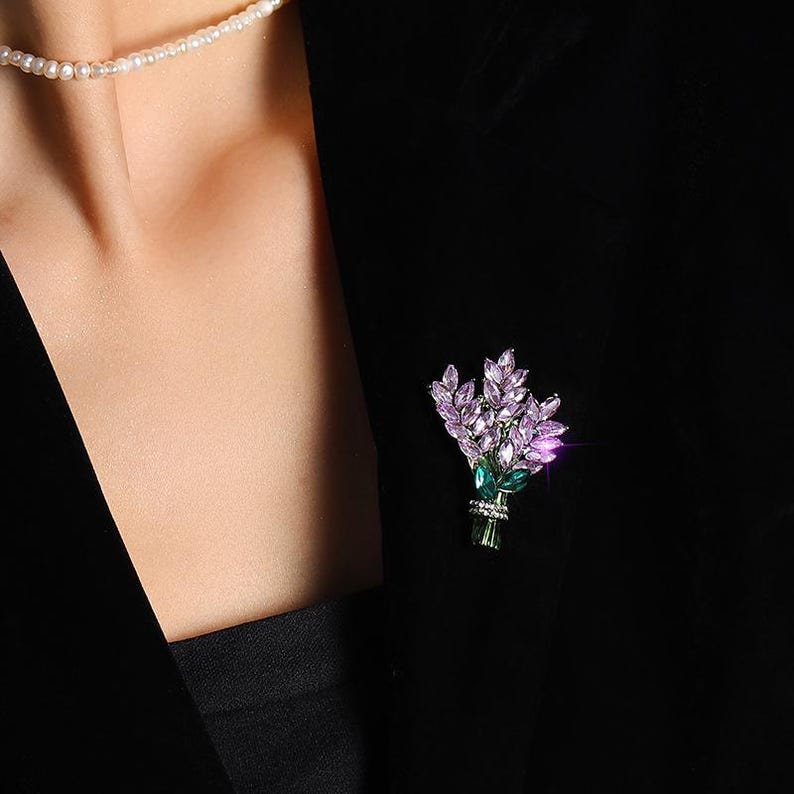 Lavender brooch purple crystal temperament accessories brooch gift pins
