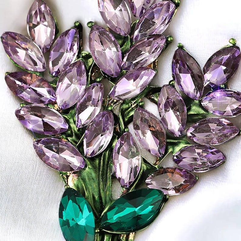 Lavender brooch purple crystal temperament accessories brooch gift pins