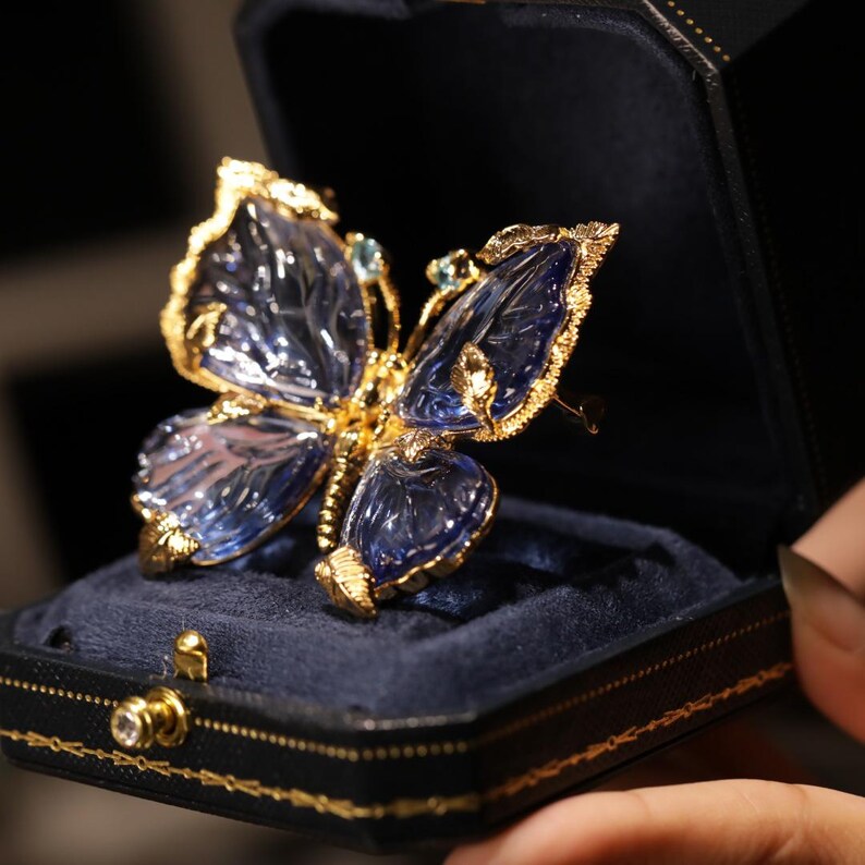 Vintage Crystal Butterfly Brooch
