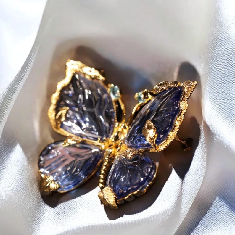 Vintage Crystal Butterfly Brooch