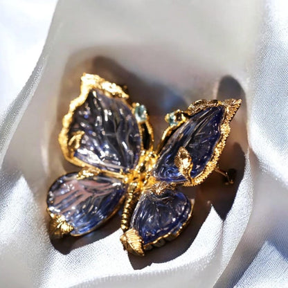 Vintage Crystal Butterfly Brooch