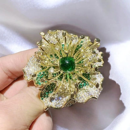 Original design double-layer flower high-end brooch, hand-made enamel three-dimensional cherry blossom brooch