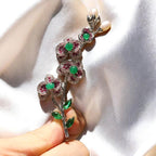 Luxurious green agate freshwater pearl plum blossom brooch