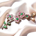 Luxurious green agate freshwater pearl plum blossom brooch