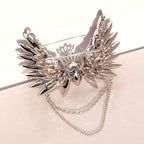 Crystal Butterfly Wing Brooch: Crown Tassel Pendant