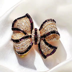 Luxurious vintage butterfly brooch full zircon shining bowknot brooches women gift