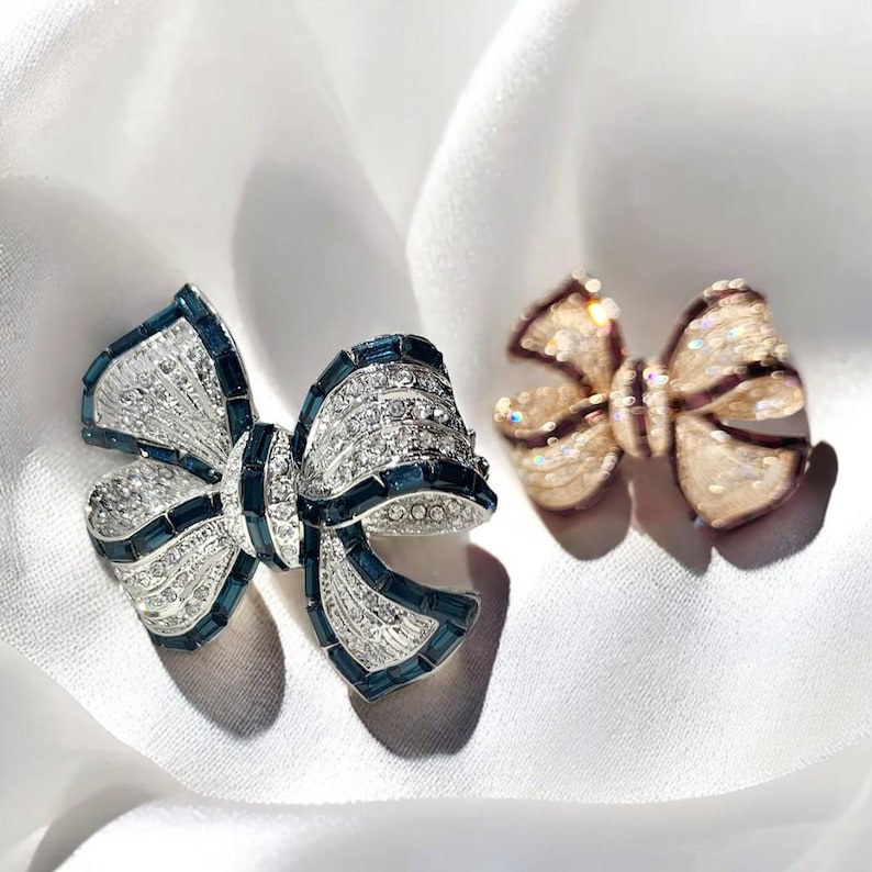 Luxurious vintage butterfly brooch full zircon shining bowknot brooches women gift