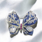 Copper zircon butterfly brooch, luxurious coat brooch 3 colors vintage jewelry