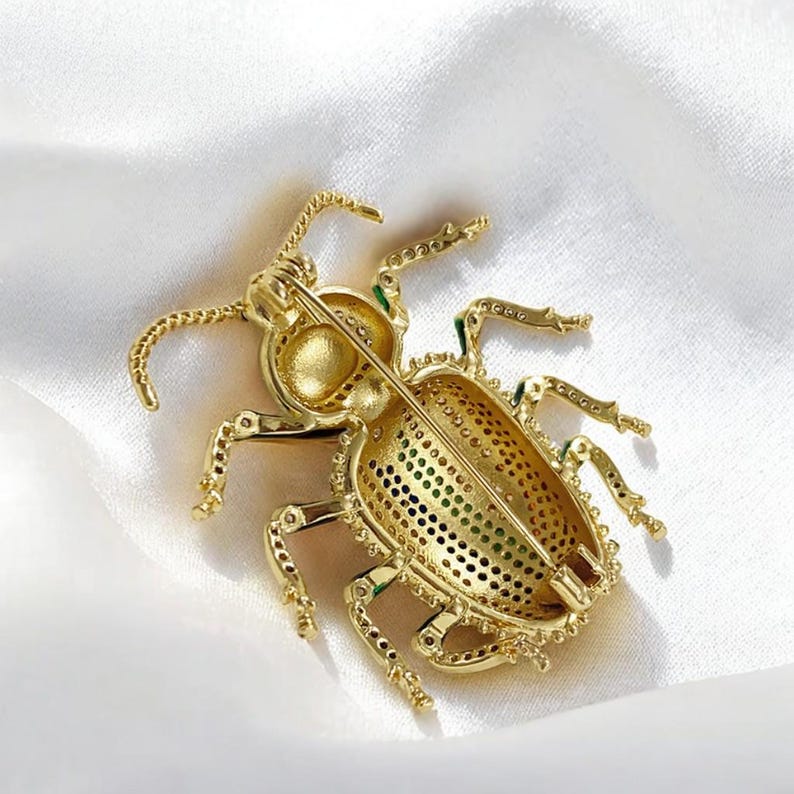 Personalized creative colorful beetle brooch High-grade zircon insect brooches