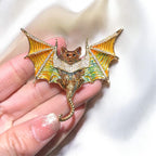 Enamel bat brooch creative jewelry devil wings Halloween accessories with gift box