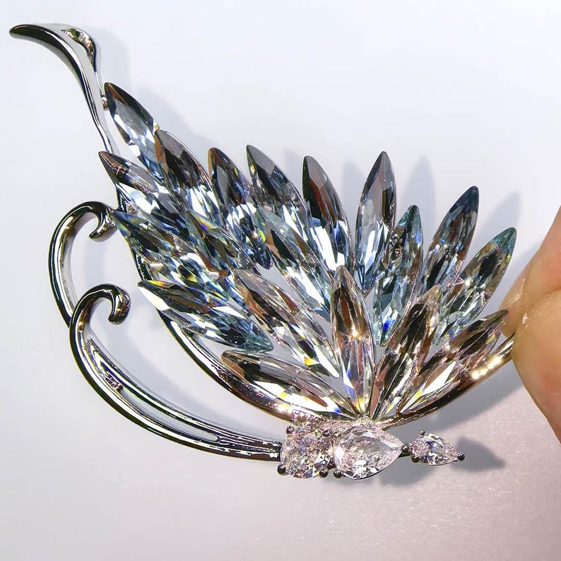 Blue Crystal Butterfly Brooch: Austrian Crystal Statement Piece