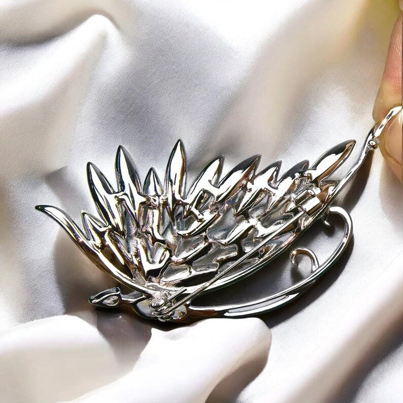 Blue Crystal Butterfly Brooch: Austrian Crystal Statement Piece