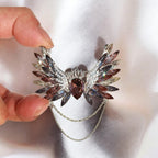 Crystal Butterfly Wing Brooch: Crown Tassel Pendant