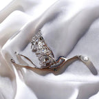 Blue Zircon Hummingbird Brooch: Copper Pearl Bird Pin