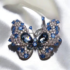 Luxurious Sparkling Blue Crystal Brooch Pendant