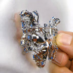 Luxurious Sparkling Blue Crystal Brooch Pendant
