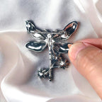 Blue enamel dragonfly brooch, vintage hand made jewelry brooches or pendant