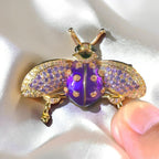 Handmade purple super flash ladybug brooch pendant, exquisite vintage luxury insect brooch jewelry
