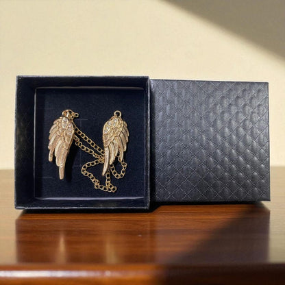 Angel Wings Chain Brooch: Gold or Silver Dangle Tassels Lapel Pin