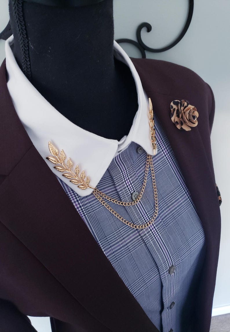 Tree Leaf Collar Pin