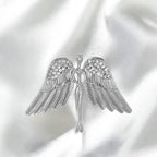 Vintage angel wing brooch, original gold and silver angel wings