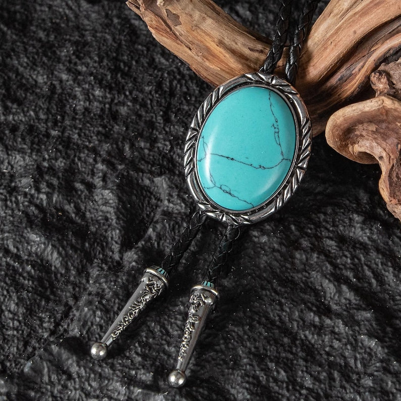 Vintage-Inspired Bolo Tie with Red Stone, Cowboy Wedding Gift