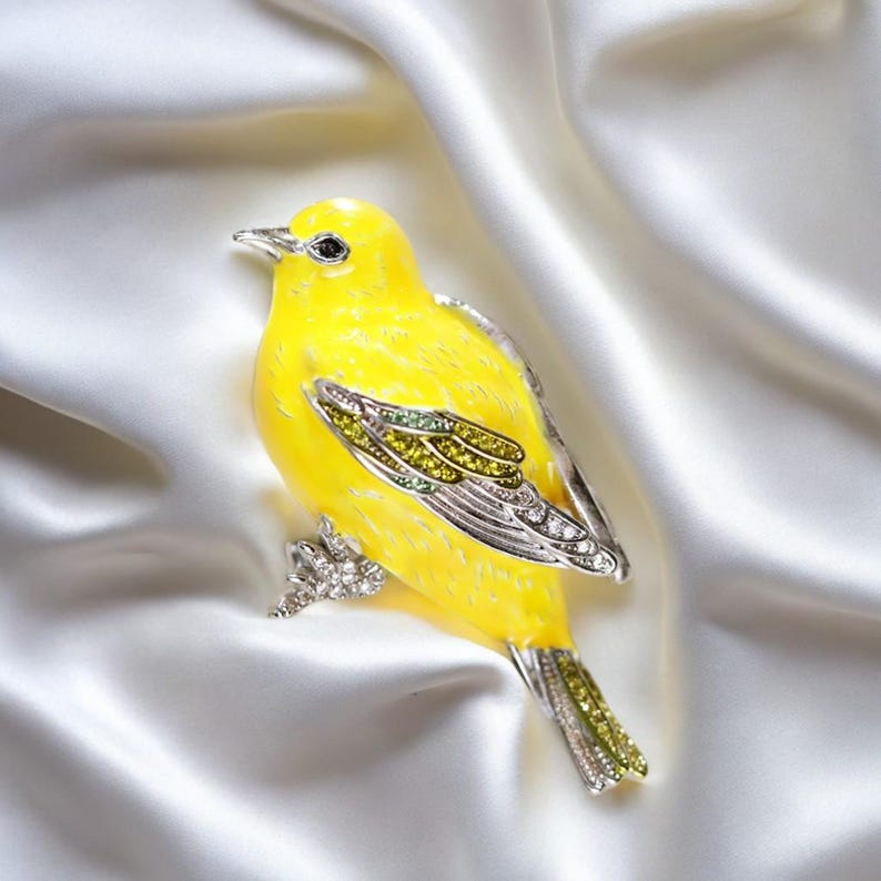 Vintage cultural and creative jewelry original art design oriole bird brooch handmade enamel painted original brooch gift