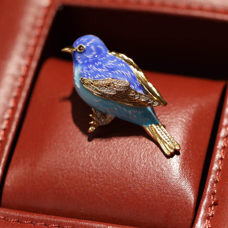 Vintage cultural and creative jewelry original art design oriole bird brooch handmade enamel painted original brooch gift