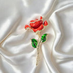 Valentine's Day gift red rose brooch handmade enamel oil drip rose pin gift