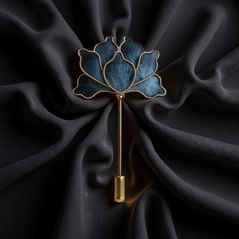 Handmade Silk Flower Lapel Pin, Wedding Boutonniere