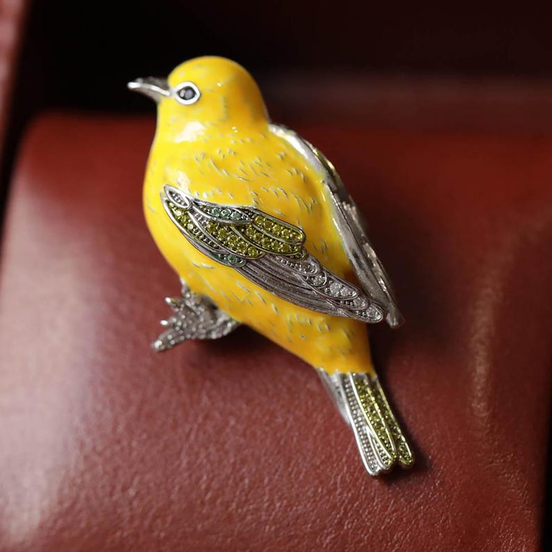 Vintage cultural and creative jewelry original art design oriole bird brooch handmade enamel painted original brooch gift