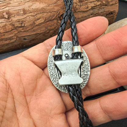 Green Jade Bola Tie: Western Cowboy Wedding Bolo Necklace