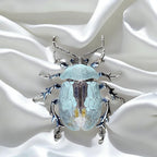 Original Macaron Blue Beetle Brooch European Renaissance style, unique design women's pin gift