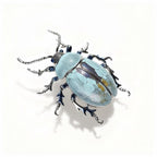 Original Macaron Blue Beetle Brooch European Renaissance style, unique design women's pin gift