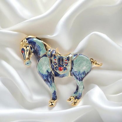 Original design intangible cultural heritage handmade enamel horse brooch