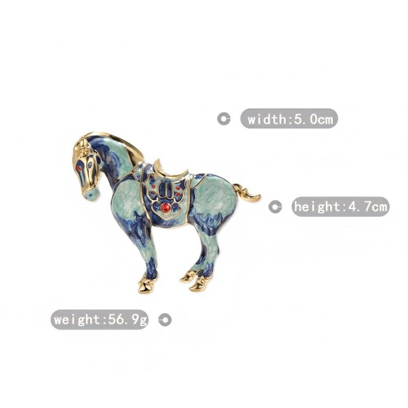 Original design intangible cultural heritage handmade enamel horse brooch